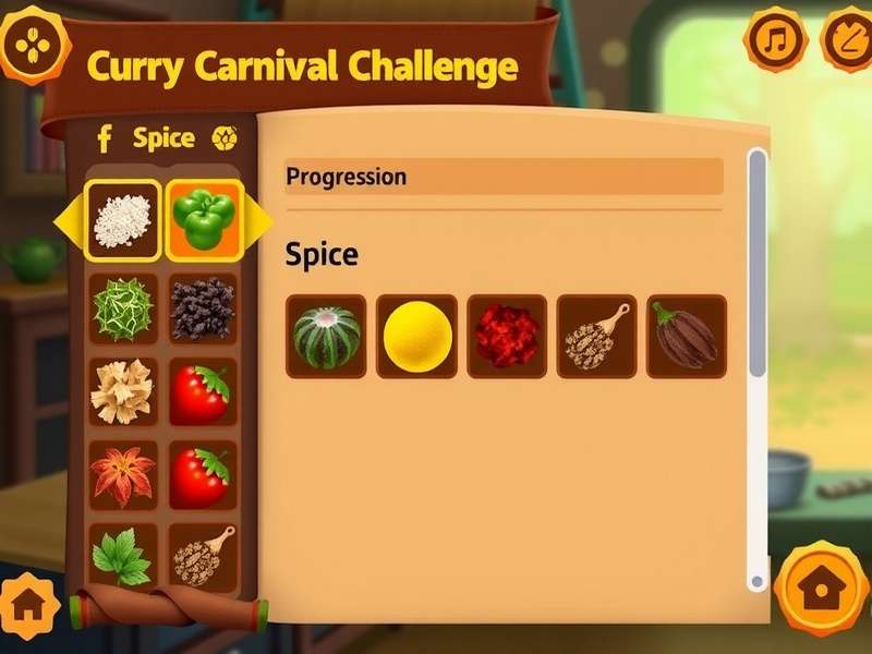 Curry Carnival Challenge gameplay screenshot showing spice selection